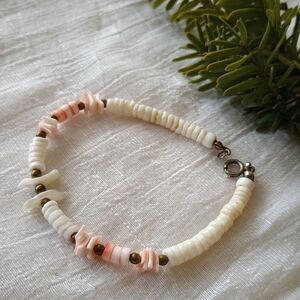 🦪 VTG MOP 🦪 1970s Native American Zuni Heishi, Luhuanus, & MOP fetish bracelet